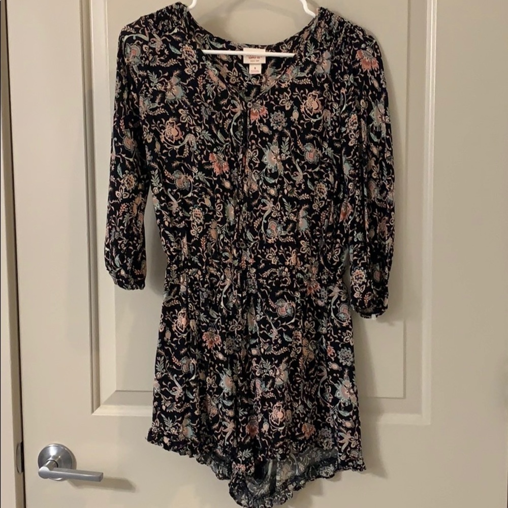Black paisley printed romper
